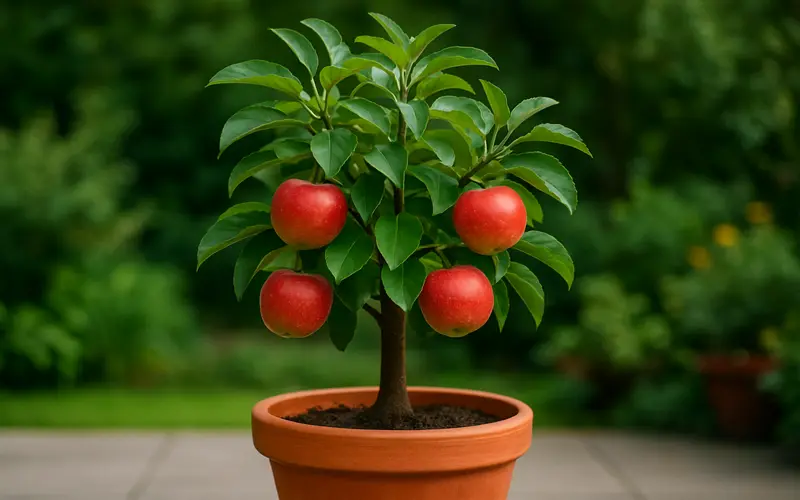 کاشت درخت سیب در گلدان برای فضای کوچک