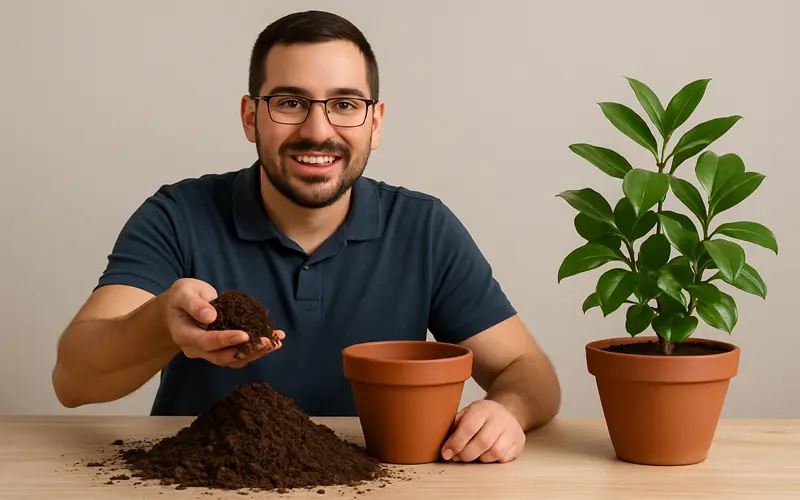 خاک باغچه برای گلدان