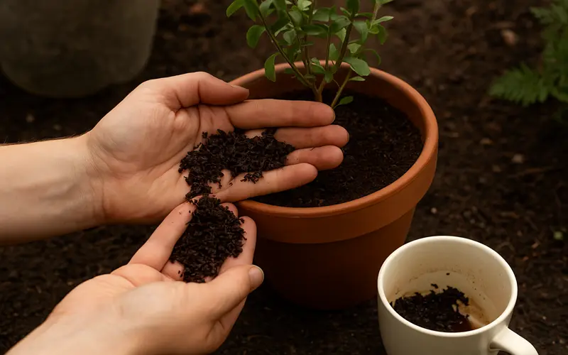 فواید استفاده از تفاله چای برای خاک