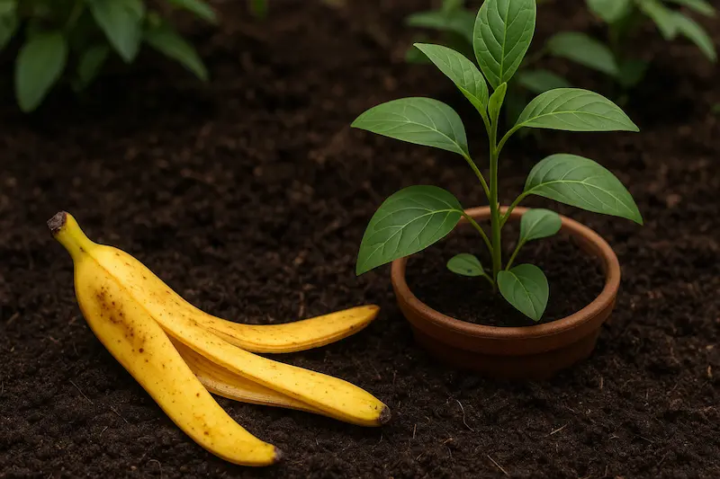 پوست موز برای تقویت رشد گیاهان