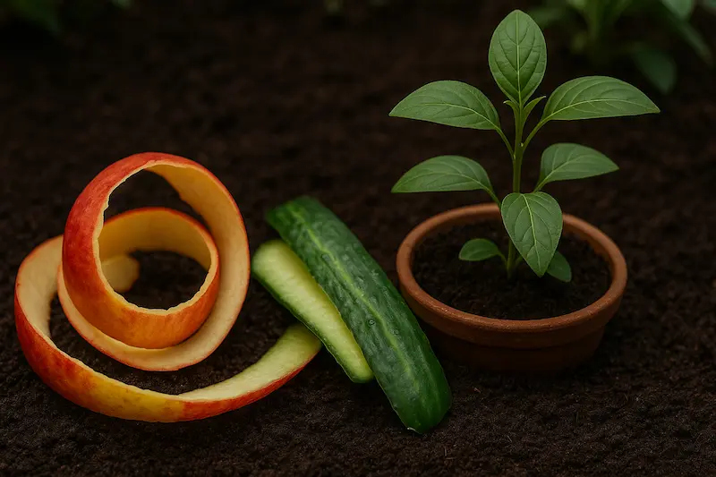 پوست سیب و خیار برای تقویت رشد گیاهان