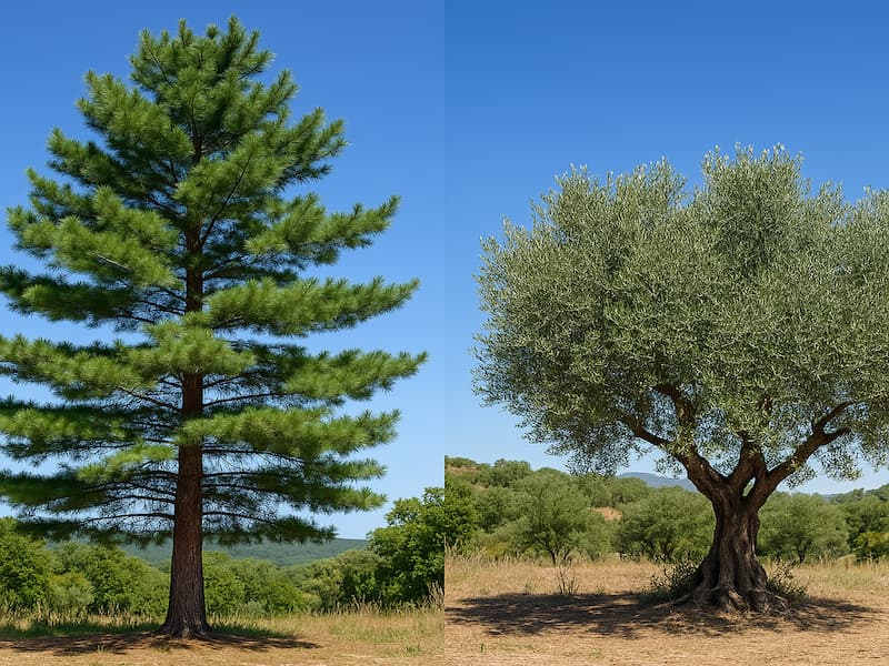 کاج مشرقی (Eastern Pine) و درخت زیتون