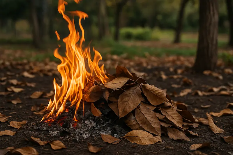آیا سوزاندن برگ گردو کار درستی است؟