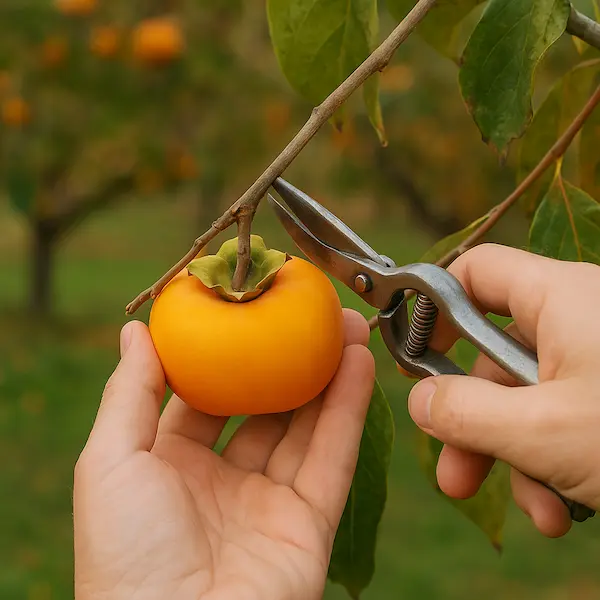بهترین روش برداشت خرمالو بدون آسیب‌زدن