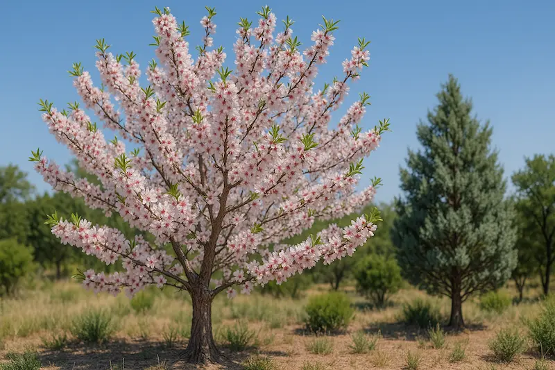 9. بادام (Prunus amygdalus) – زودبارور و مقاوم