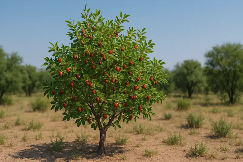 10. عناب (Ziziphus jujuba) – کوچک اما جان‌سخت