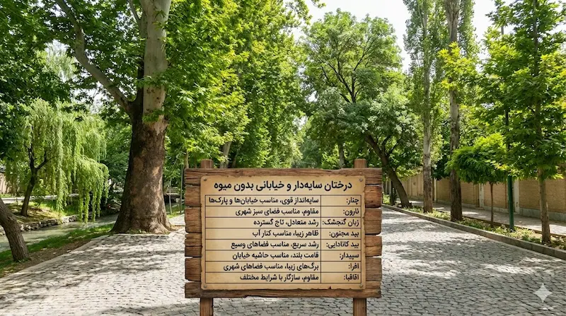 درختان سایه‌دار و خیابانی بدون میوه