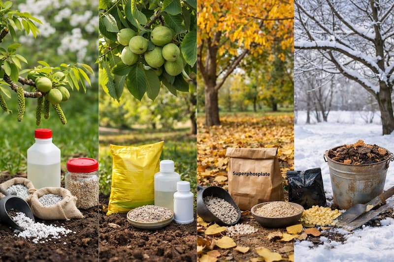 بهترین کود شیمیایی برای درخت گردو در هر فصل