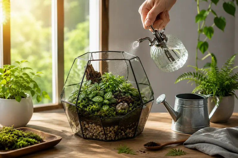نور و آبیاری مناسب برای تراریوم