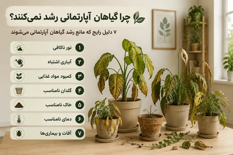علت رشد نکردن گیاه