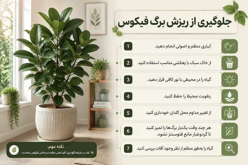 چگونه از ریزش برگ فیکوس جلوگیری کنیم؟