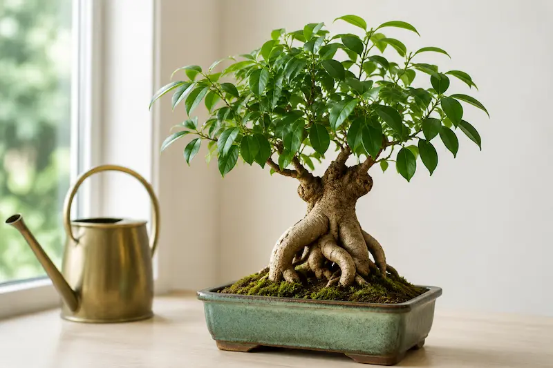 آبیاری و نور برای بونسای جنسینگ 