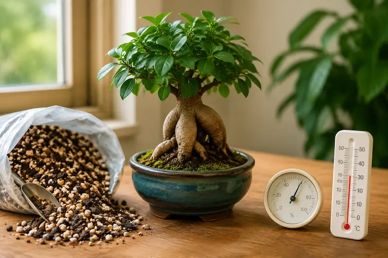 بهترین خاک برای بونسای جنسینگ