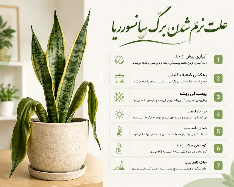 علت نرم شدن سانسوریا چیست؟