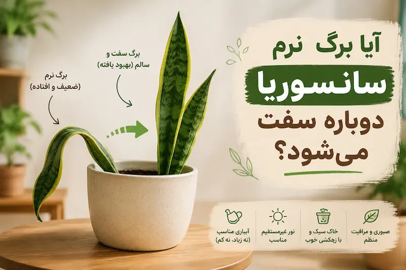 آیا برگ نرم سانسوریا دوباره سفت می‌شود؟