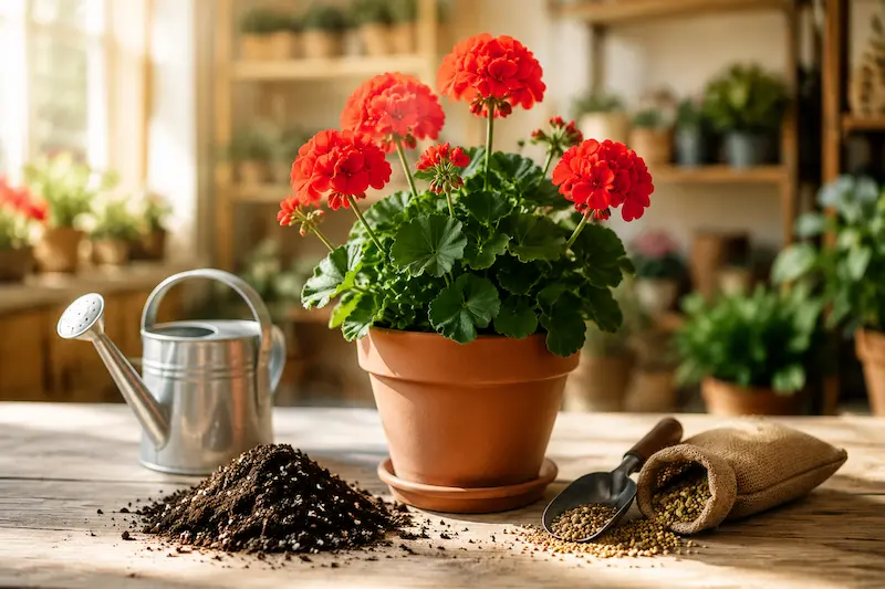 بهترین خاک برای گل شمعدانی