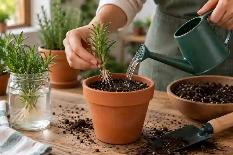 بعد از کاشت رزماری چقدر آب بدهیم؟