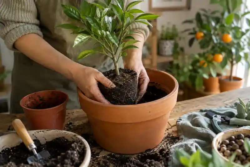چه زمانی نهال نارنگی را به گلدان بزرگتر منتقل کنیم؟